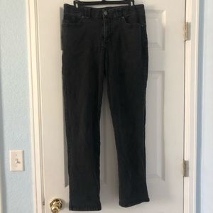 Acid washed out Jeans with black and grey
